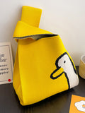Momentlover Cartoon Printed Woven Handbag Bags Accessories