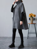 Momentlover Simple Solid Color Knitting Short Sleeves High-Neck Mini Dress