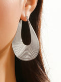 Momentlover Solid Color Hollow Geometric Drop Earrings