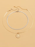 Snake Chain Geometric Double Layered Necklaces Accessories