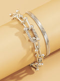 Momentlover Urban Solid Color Geometric Alloy Bracelet Accessories