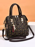 Momentlover Casual Letter Print Zipper Simpel Shoulder Bag