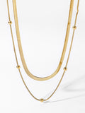 Solid Color Snake Chain Double Layered Necklaces Accessories