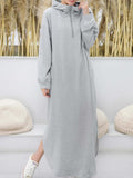 Momentlover Simple Loose 2 Colors Long Dress