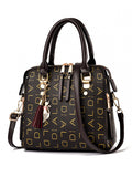 Momentlover Casual Letter Print Zipper Simpel Shoulder Bag