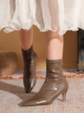 Momentlover Split-Joint Pointed-Toe Sock Boots Boots