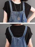 Momentlover Artistic Retro Loose Sleeveless Split-Joint Overalls