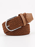 Momentlover 20 Colors Simple Contrast Color Weave Belt