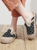 Momentlover Rhombic Flat Shoes Casual Shoes Slippers