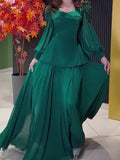 Momentlover Wrap Chains Solid Color Shirts Tops&Skirts Two Pieces Set