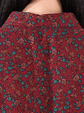 Momentlover Original Lapel Frenum Floral Printed Midi Dress
