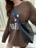 Momentlover Fashion Urban Solid Color PU Shoulder Bag