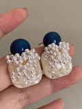 Momentlover Imitation Pearl Geometric Eardrop Earrings Accessories