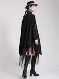 Momentlover Urban Loose Split-Joint Lapel Long Sleeves Midi Dress