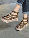 Momentlover Casual Hollow Gladiator Shoes Platform Sandals