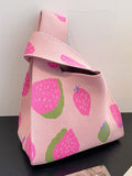 Momentlover Woven Contrast Color Handbags Bags