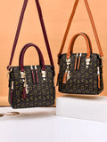 Momentlover Casual Letter Print Zipper Simpel Shoulder Bag