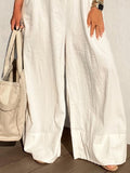 Momentlover Long Sleeves Loose Solid Color Jumpsuits