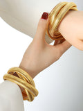 Momentlover Pleated Solid Color Bracelet Accessories