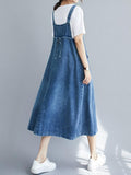 Momentlover Original Solid Denim Strapless Dress