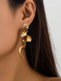 Momentlover Solid Color Geometric Drop Earrings