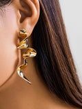 Momentlover Solid Color Geometric Drop Earrings