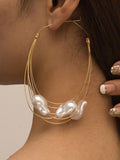 Momentlover Normcore Tasseled Pearl Ear-Ring