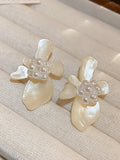 Momentlover Acrylic & Imitation Pearl Flower Shape Earrings Accessories