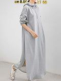 Momentlover Simple Loose 2 Colors Long Dress