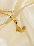 Solid Color Chains Butterfly Shape Necklaces Accessories