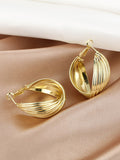Momentlover Simple Stylish Gold Hip-Hop Original Ear-Ring