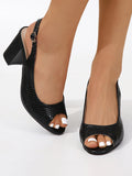 Momentlover Shallow Cut Peep Toe Sling Shoes Sandals