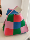 Momentlover Casual Checkerboard Contrast Color Color-Block Bags Accessories Handbags