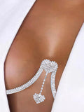 Momentlover Statement Rhinestone Alloy Heart Shape Body Chain Accessories