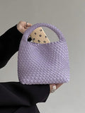 Momentlover Woven Solid Color Handbags Bags