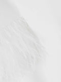 Momentlover Cape Mermaid Feathers Solid Color Zipper Round-Neck Cape Maxi Dresses
