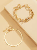 Momentlover Urban Solid Color Geometric Alloy Bracelet Accessories