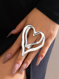 Momentlover Solid Color Heart Shape Rings Accessories