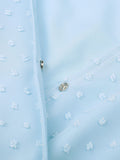 Momentlover Original Half Sleeves Loose Polka-Dot Falbala Solid Color V-Neck Mini Dresses