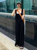 Momentlover Original Creation Sleeveless Loose Solid Color Square-Neck Overalls