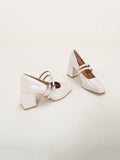 Momentlover Square-Toe Shallow Cut Pumps Mary Janes
