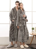 Momentlover Comfortable Solid Bandage Pajama Robe