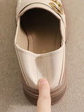 Momentlover Split-Joint Round-Toe Platform Shoes Loafers