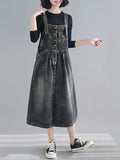Momentlover Original Sleeveless With Pocket Denim Dress