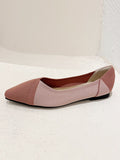 Momentlover V-Cut Split-Joint Pointed-Toe Contrast Color Flats Flat Shoes