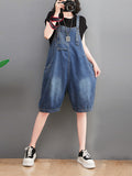 Momentlover Artistic Retro Loose Sleeveless Split-Joint Overalls