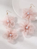 Momentlover Three-Dimensional Flower Drop Earrings