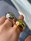 Momentlover Solid Color Geometric Rings Accessories