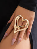 Momentlover Solid Color Heart Shape Rings Accessories