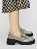 Momentlover Split-Joint Round-Toe Loafers